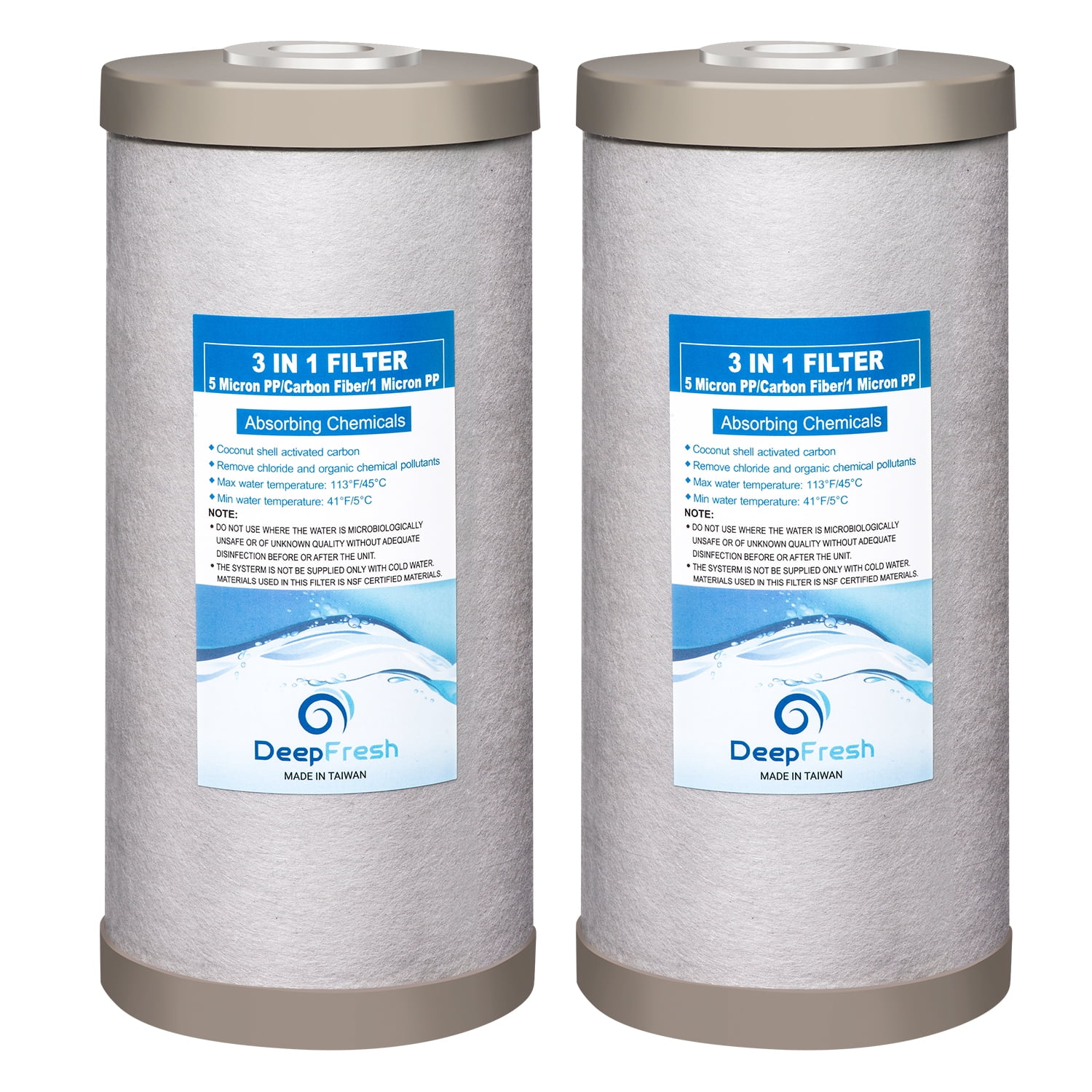 Deepfresh 10 X 4 5 Whole House Big Blue Sediment And Activated Carbon Combination 3 In 1 Pp Gac Pp New Innovation Water Filter Compatible With Most Ro System Walmart Com Walmart Com