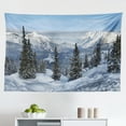 thumbnail image 1 of Landscape Tapestry, Picturesque Mont Blanc Cliff to Clouds Idyllic Environment Trekking Landmark, Fabric Wall Hanging Decor for Bedroom Living Room Dorm, 2 Sizes, White Blue, by Ambesonne, 1 of 1