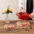 thumbnail image 7 of Christmas 2 Pack Pot Holders Trivets, Heat Resistant Hot Pads for Kitchen Table Decoration Trivets for Hot Dishes/Pot/Bowl/Teapot/Kitchen Hot Pads Trivets, 7" + 9.45", 7 of 7