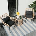 thumbnail image 4 of JOIVI 3-Piece Patio Set, Outdoor Wicker Bistro Sets, Patio Rattan Conversation Set for Porch, Backyard with Round Glass Top Coffee Table, 4 of 10