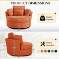 thumbnail image 2 of FFH Swivel Accent Chair, Comfy Chenille Barrel Swivel Chair for Living Room, Metal Base, Orange, 2 of 8