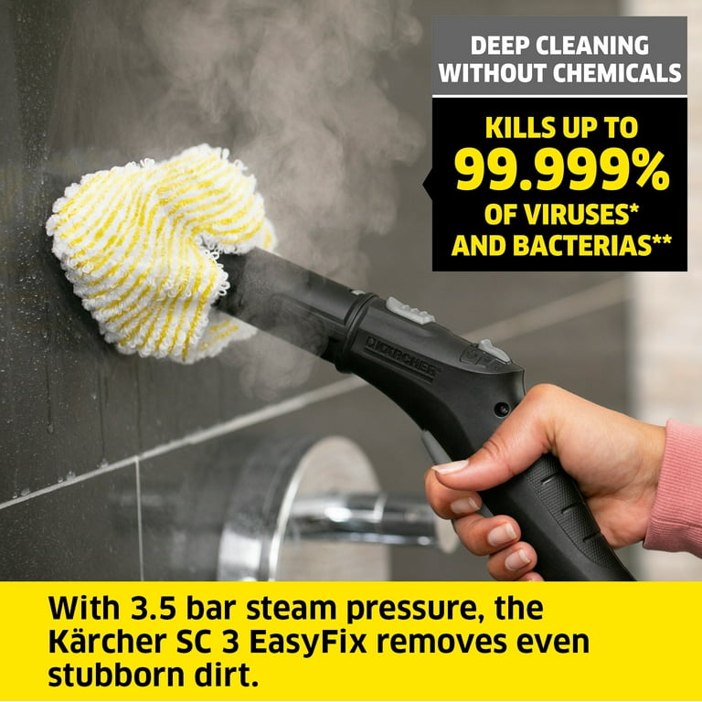 Kärcher SC3 Steam Cleaner with Attachments, Multi Purpose Power Steamer –  Chemical-Free, 40 Sec Heat-Up, Continuous Steam - for Grout, Tile, Hard