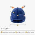 thumbnail image 3 of Gorro de invierno tejido con ojos de antenas intermitentes retráctiles | Gorro divertido y original para adultos | Gorro cálido de algodón aislante para ropa de calle y fiestas de disfraces., 3 of 4