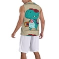 thumbnail image 5 of Rocae Cool Dino Playing Skateboard for Men's Basketball Jersey Lightweight and Breathable Athletic Tank Top,Quick-Drying Sports Jersey X-Large, 5 of 9