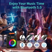 FanFun Karaoke Machine for Kids Adults , 40W Home Karaoke Speaker System with TV Connection, 6.5'' Bluetooth Speaker with 2 Mics, Dj Light, T17-T