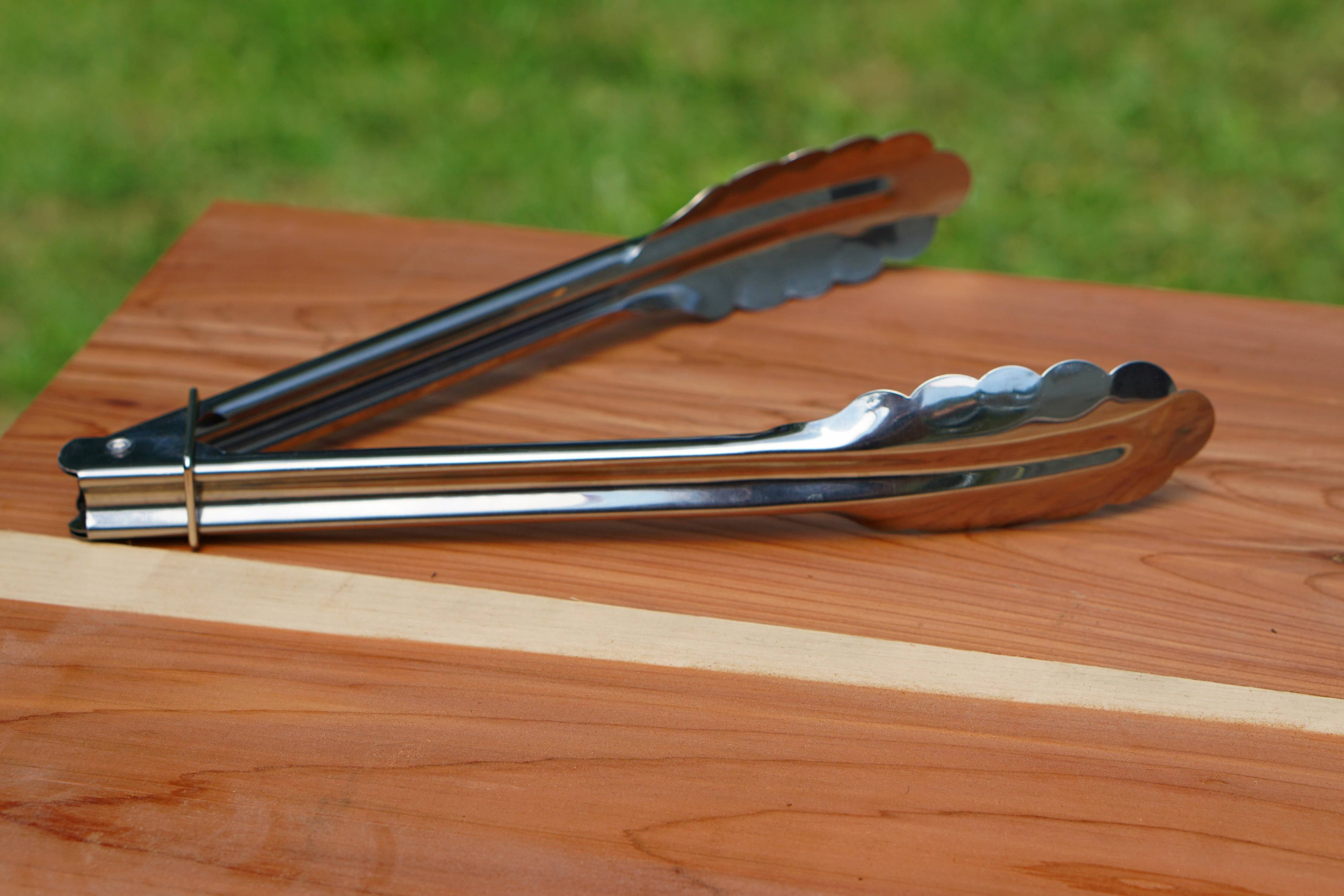 Expert Grill 8.5" Lightweight Stainless Steel Mini-locking BBQ Tongs