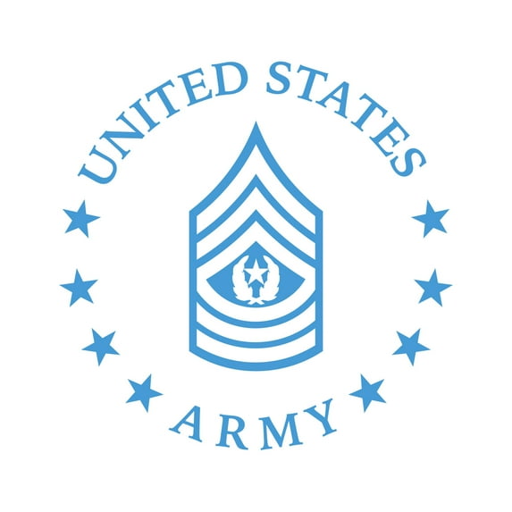 E-9 Sergeant Major of the Army US Army Rank Sticker Decal Die Cut - Self Adhesive Vinyl - Weatherproof - Made in USA - Many Color and Sizes - sma or-9 e9