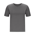 thumbnail image 5 of Htigea T-Shirts for Women - Short Sleeve Basic Tees Soft Crew Neck Trendy Summer Tops for Casual Outfits 2025 Today Sales Dark Gray,L, 5 of 6