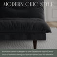 thumbnail image 3 of LLappuil 71" Corduroy Futon Convertible Sofa Bed, Loveseat Sleeper Sofa Couch for Living Room Apartment  Black, 3 of 7