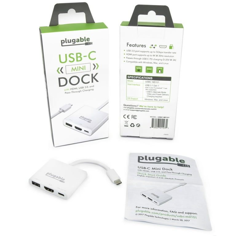 Plugable USB C to USB Adapter Cable with Driverless Technology, Enables  Connection of USB Type C Laptop, Tablet, or Phone to a USB 3.0 Device (8  inch