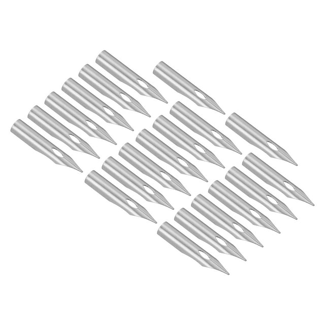 Unique Bargains 0.38mm Line Width Fountain Pen Nib Replacement 304 Stainless Steel for Drawing Writing 20 Pcs