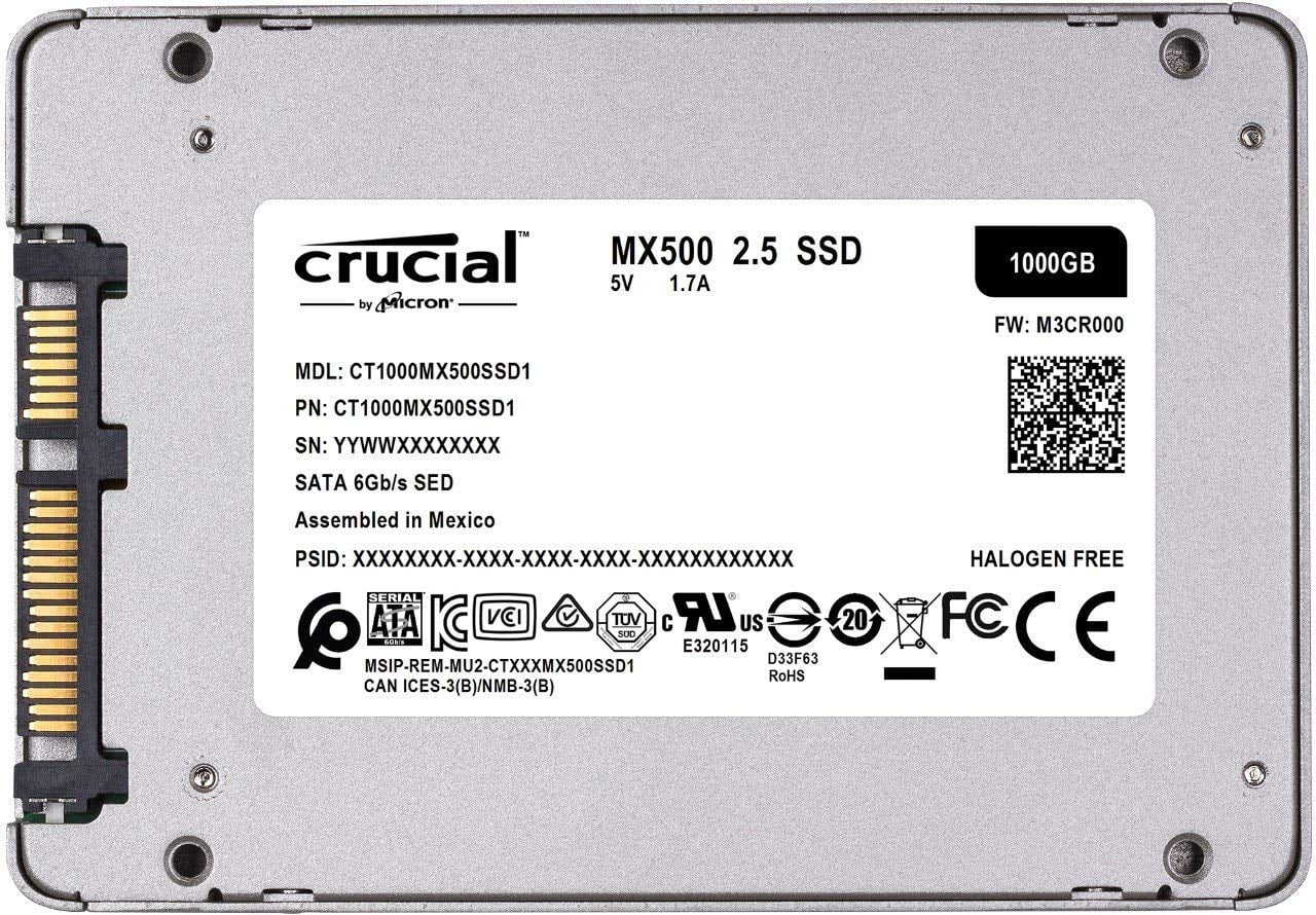 Crucial CT1000MX500SSD1 MX500 1TB 3D NAND SATA 2.5 Inch Internal SSD