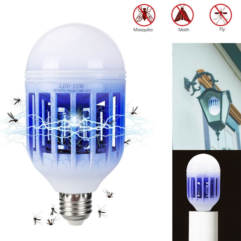 Led Bulb E27/B22 15W Anti-Mosquito Insect Zapper Flying Moths Killer Lights Lamp 