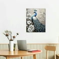 thumbnail image 3 of JRXY Peacock Decor Wall Art Peacock Pictures Bathroom Decor Peacock Canvas Print Framed Modern Painting Artwork For Kitchen Bedroom Bathroom Living Room Framed 16x20 in, 3 of 5