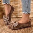 thumbnail image 2 of Women's Flat Slip on Shoes with Elegant Bowknot Comfortable Lightweight Breathable Design Casual Shoes for Indoor Outdoor Walking Brown Size 8, 2 of 5