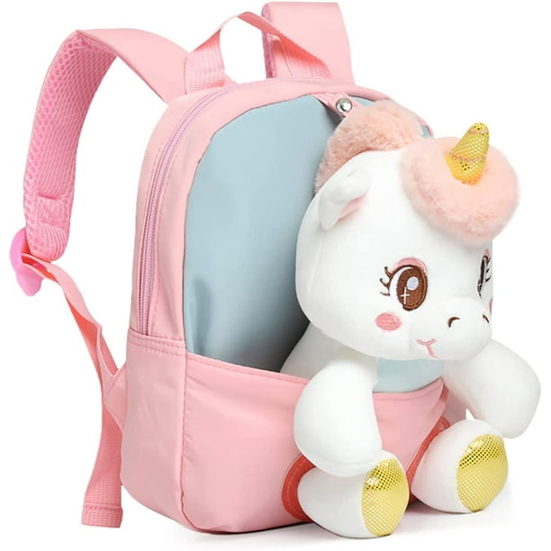 Mochila de unicornio para ninas pequenas Mochila de juguete para ninos Mochila pequena de felpa con lindo unicornio de peluche para ninas de 3 a 6 anos Rosa JAMW Sencillez Walmart en linea