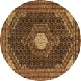 thumbnail image 1 of Ahgly Company Indoor Round Medallion Brown Traditional Area Rugs, 6' Round, 1 of 4