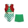thumbnail image 3 of Miutii Girls Christmas Leotards with Shorts Gymnastics Performance Dance Party Outfits Holiday Festive Suit Green 12, 3 of 5