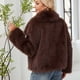thumbnail image 5 of Chaqueta de abrigo cálida para mujer, de invierno, lisa, con cuello vuelto, 5 of 8