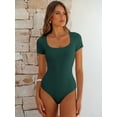 thumbnail image 6 of ANRABESS Ribbed Knit Bodysuit Top for Women Short Sleeve Scoop Neck Fitted One Piece Shirt, Casual Summer Going Out Top, 6 of 9