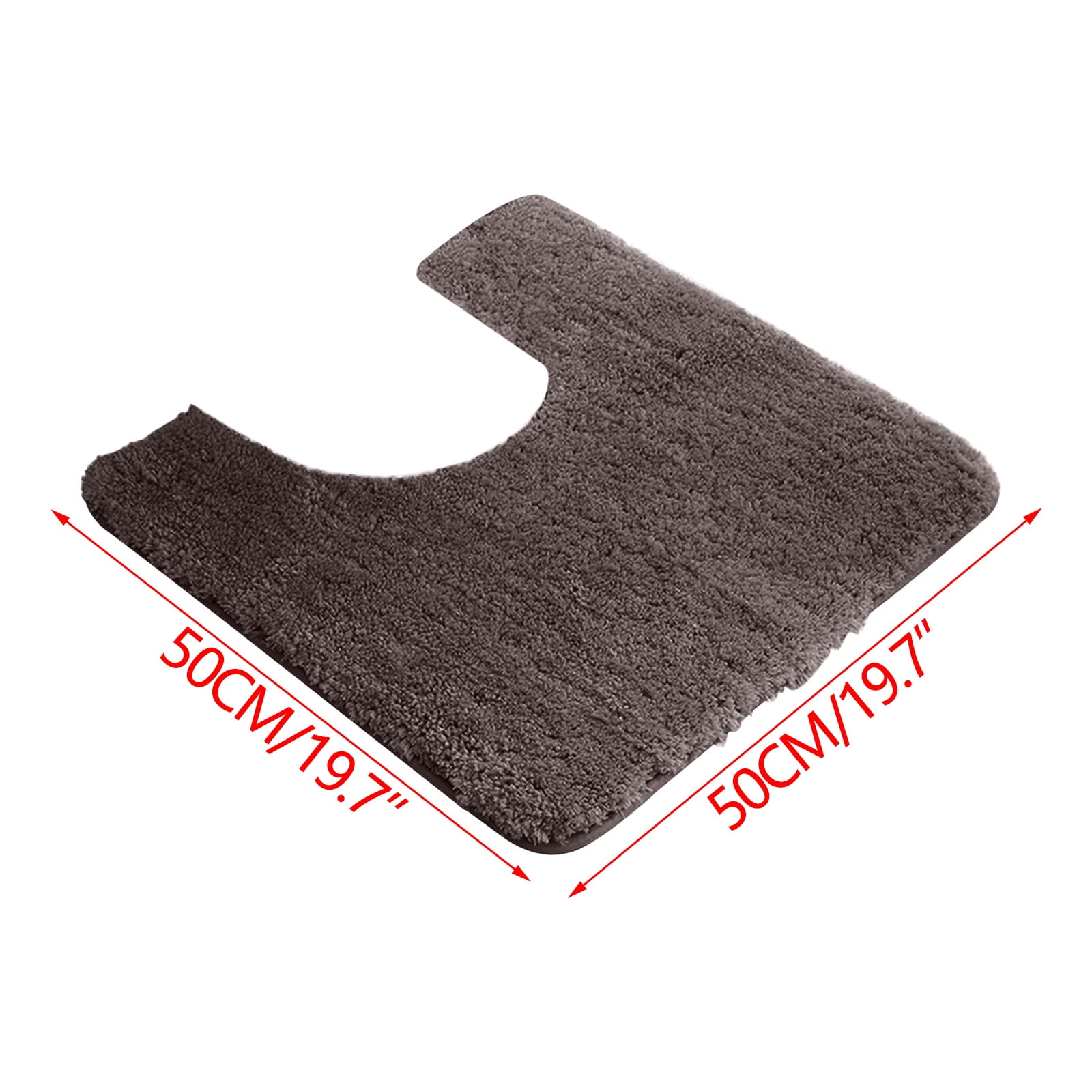 Generic Microfiber Bathroom Contour Rug (20x20, Brown) Shaggy Soft and Absorbent, Non Slip, Thick Plush, Machine Washable U Shape Toilet Rug for Bathroom