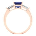 thumbnail image 4 of 1.62 ct Square Emerald Cut Simulated Tanzanite 3 Stone 18K Rose Gold Womens Engagement Ring, 4 of 5