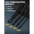 thumbnail image 6 of PROSTEEL Mens Bracelet Stainless Steel Cool Black Cuban Link Bracelet Chunky 12mm Wide 7.5inch Mens Jewelry Birthday Gift, 6 of 7