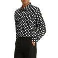 thumbnail image 4 of INSPIRE CHIC Men's Polka Dots Dress Shirts Button Down Long Sleeves Shirt, 4 of 5
