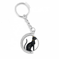 thumbnail image 1 of ancient egypt black cat pattern rotatable keyholder disc accessories chain clip, 1 of 3