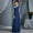 Blue, variant on Babysbule Womens Summer Tops Women's Fashion Long Dress Lace Splicing O-Neck Mid Sleeve Evening Dress