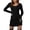 Black, variant on JFHHQ office Casual Dress 2024 Fall Women's Long Sleeve Bodycon Mini Dress with Back Strap Detail for Casual Party and Club Wear XL Black