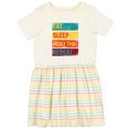 thumbnail image 3 of Inktastic Eat Sleep Muay Thai Repeat Girls Toddler Dress, 3 of 5