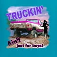 thumbnail image 2 of Wild Bobby, Truckin Ain't Just For Boys, Cars and Trucks, Women Tri-Blend Racerback Tank Top, Vintage Turquoise, Medium, 2 of 4