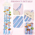 thumbnail image 4 of 2 Pcs Hair Bow Holder 29.92x7.09 Inch Wooden Hair Clip Hanging Holder Cloud Hairpin Storage Organizer with Rope Bohemian Clips Organizer for Storage or Decoration Light Sky Blue, 4 of 9