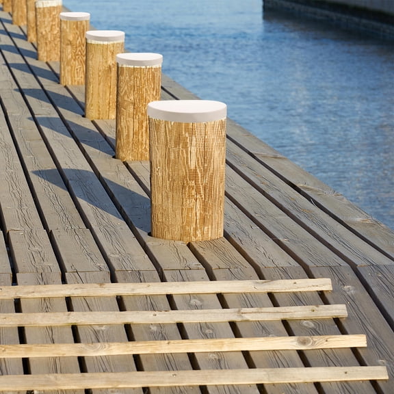 LEORX Dock Pole Caps White 6Pcs 17.00X17.00X2.00cm