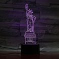 thumbnail image 2 of 3d Night Light Statue Of Liberty Led Night Light Bedroom Table Lamp Color Changing, 2 of 2