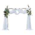 thumbnail image 2 of Warm Home Designs Wedding Arch Draping Fabric Bundle Has 2 288 Inch (24 Feet) Scarves in White Color. AD White & White 288, 2 of 6