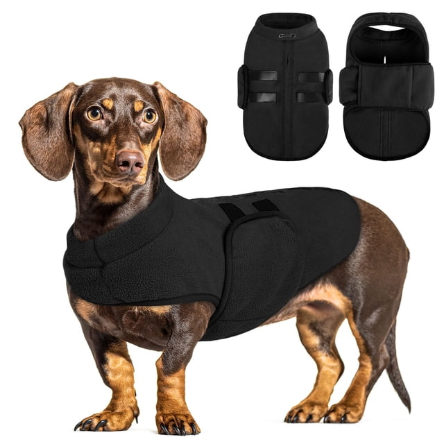 Jersey para perro Queenmore XXS de forro polar suave, jersey negro