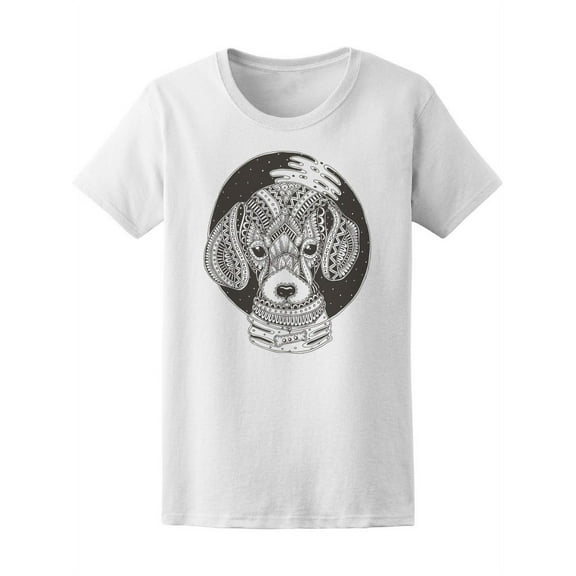 Ethnic Floral Pattern Dog T-Shirt Women -Image by Shutterstock, Female Large