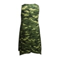 thumbnail image 4 of NinXxx Women‘s Square Neck Sleeveless Camo Dress Loose Casual Tunic Sundress Multicolour S, 4 of 5