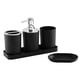 thumbnail image 2 of Set de accesorios de baño de 5 piezas | Soporte para cepillo de dientes, dispensador de jabón, vaso, bandeja organizadora de baño | Plástico moderno | Negro, Blanco, Gris | Decoración del tocador, 2 of 6