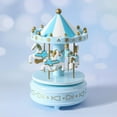 thumbnail image 2 of MOUDUO Clearance Music Box for Kids 4 Horse Rotating Windup Music Box Classic Musical Box Figurine Gift for Birthday Anniversaries Christmas and New Year Blue, 2 of 4