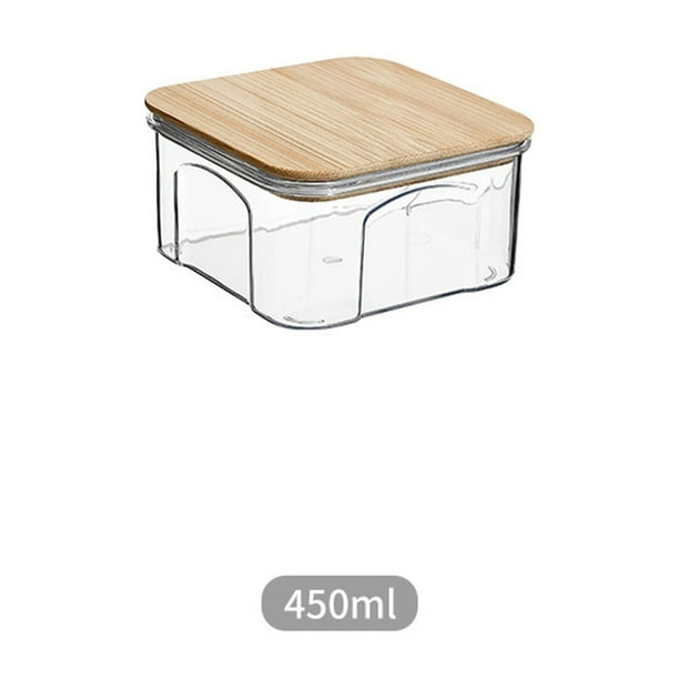 Recipiente hermético para almacenar 5 granos con tapa de bambú, recipiente de plástico transparente para arroz, frijoles, té y productos secos, ideal para organizar la despensa de la cocina.