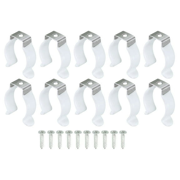 Uxcell T8 U Clips for LED Light Bulb Mounting Bracket Support Thick Fluorescent Tube Holder with Screws 10 Pack