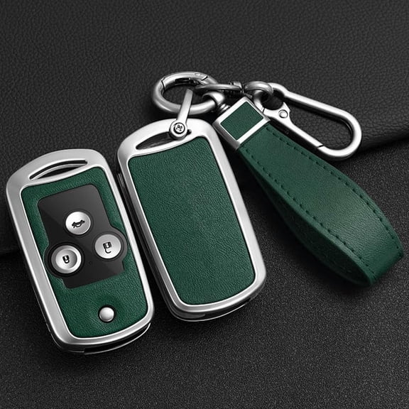 PU Leather 2/3 Button Flip Key Fob Cover Fit for Acura TL TSX ZDX MDX RDX Fit for Honda Civic IX Pilot Accord 8 CRV Jazz HRV Keyless with Leather Keychain