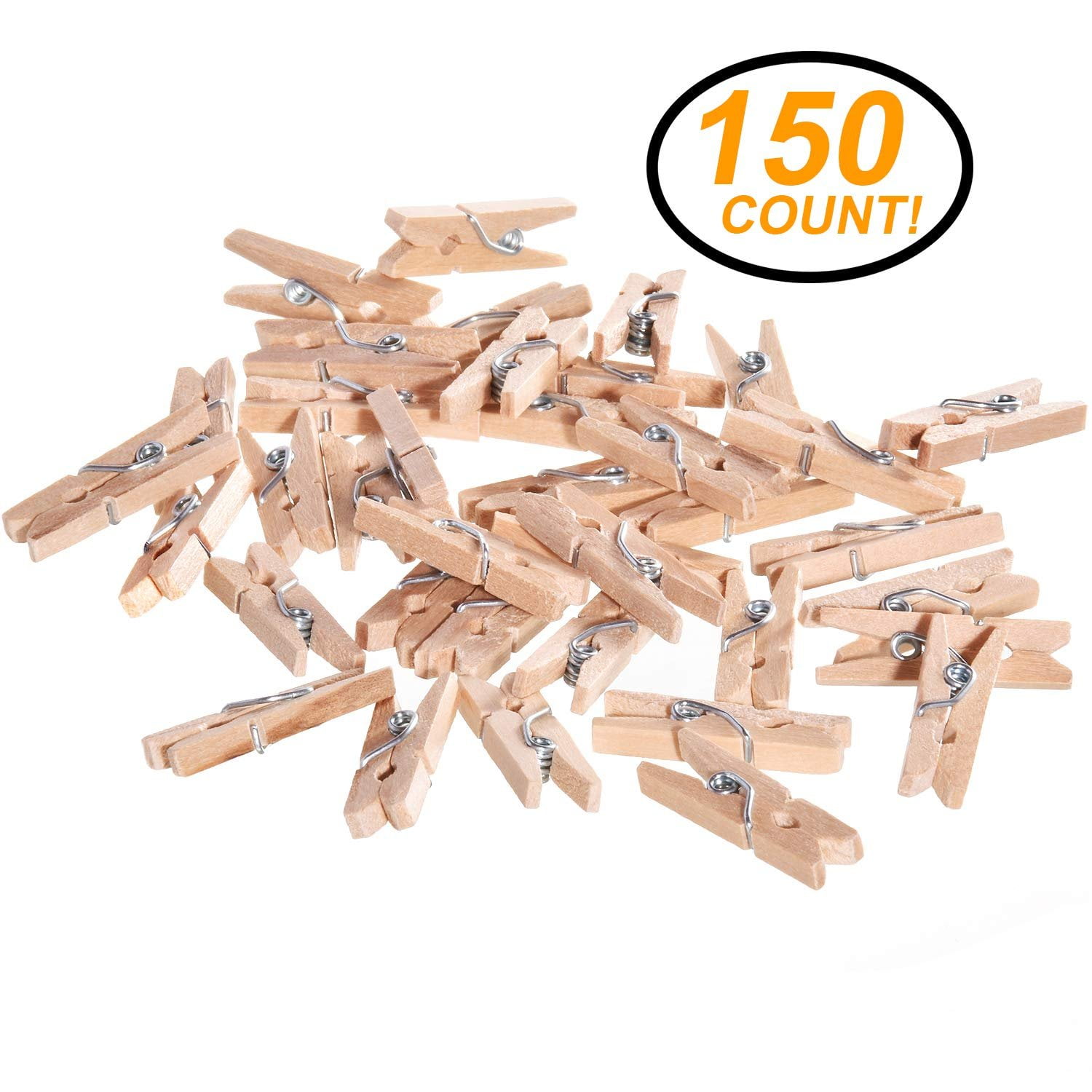 48 NATURAL WOODEN LAUNDRY CLIP CLOTHES PINS SPRING CLAMP STYLE TOYS ARTS CRAFTS