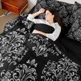 thumbnail image 4 of Manfei Teens Bohemian Damask Twin Bedding Sets 7-Piece,Traditional Floral Flower Bedding Comforter Set Microfiber,Exotic Style Breathable Sheet Sets,Breathable Home Decor,Reversible, 4 of 8