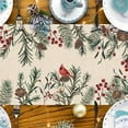 thumbnail image 4 of Winter Pine Needle Branches Table Runner Inch Pine Cones Cardinal Red Bird Berries Farmhouse Kitchen Table Decor 13 x 72 Inch 13 x, 4 of 5