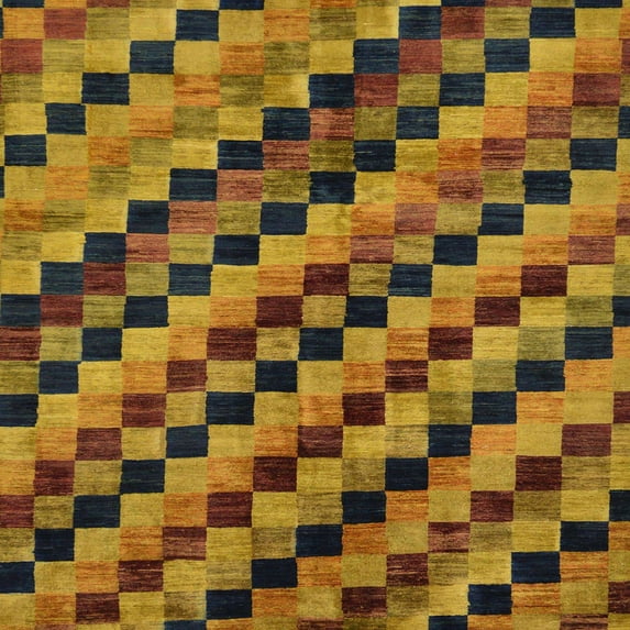 Ahgly Company Indoor Square Abstract Red Brown Oriental Area Rugs, 6' Square