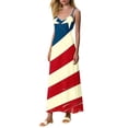 thumbnail image 5 of Womens Sleeveless Spaghetti Straps Maxi Dress Stars Stripes 4th of July Patriotic Sundress Summer Dresses, 5 of 6